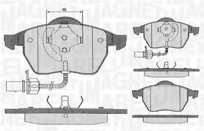 MAGNETI MARELLI 363916060261 -  Комплект тормозных колодок, дисковый тормоз
